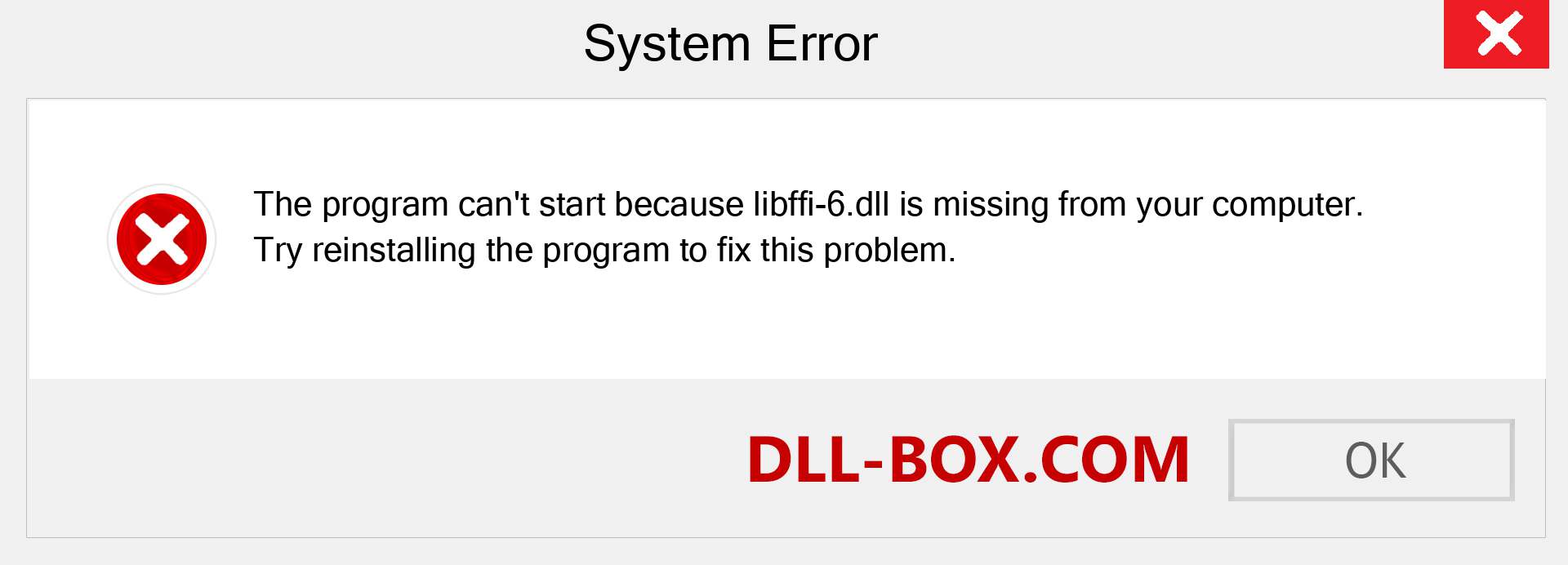  libffi-6.dll file is missing?. Download for Windows 7, 8, 10 - Fix  libffi-6 dll Missing Error on Windows, photos, images