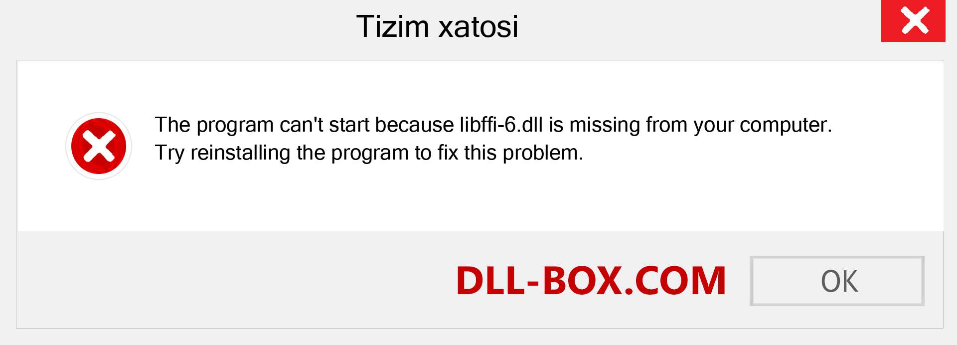 libffi-6.dll fayli yo'qolganmi?. Windows 7, 8, 10 uchun yuklab olish - Windowsda libffi-6 dll etishmayotgan xatoni tuzating, rasmlar, rasmlar